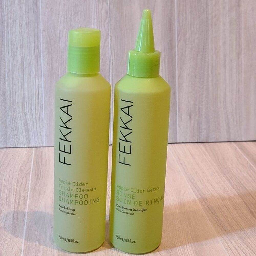FEKKAI Apple Cider Detox Shampoo Rinse Duo Clarifying Anti Build Up Hair 8.5 oz
